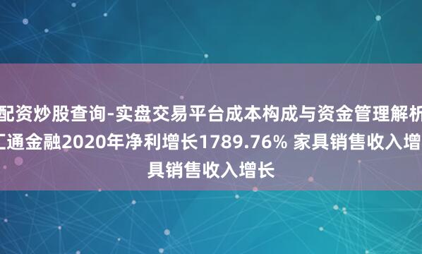 配资炒股查询-实盘交易平台成本构成与资金管理解析 汇通金融2020年净利增长1789.76% 家具销售收入增长