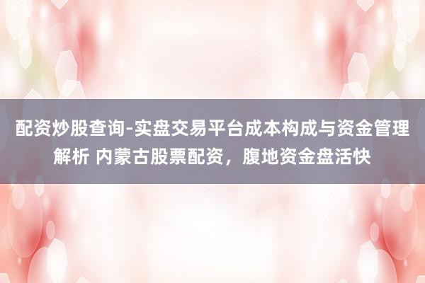 配资炒股查询-实盘交易平台成本构成与资金管理解析 内蒙古股票配资，腹地资金盘活快