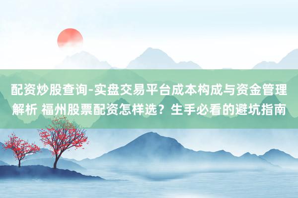 配资炒股查询-实盘交易平台成本构成与资金管理解析 福州股票配资怎样选？生手必看的避坑指南