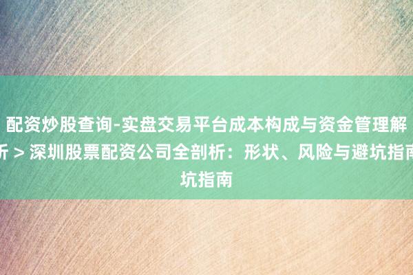 配资炒股查询-实盘交易平台成本构成与资金管理解析 > 深圳股票配资公司全剖析：形状、风险与避坑指南